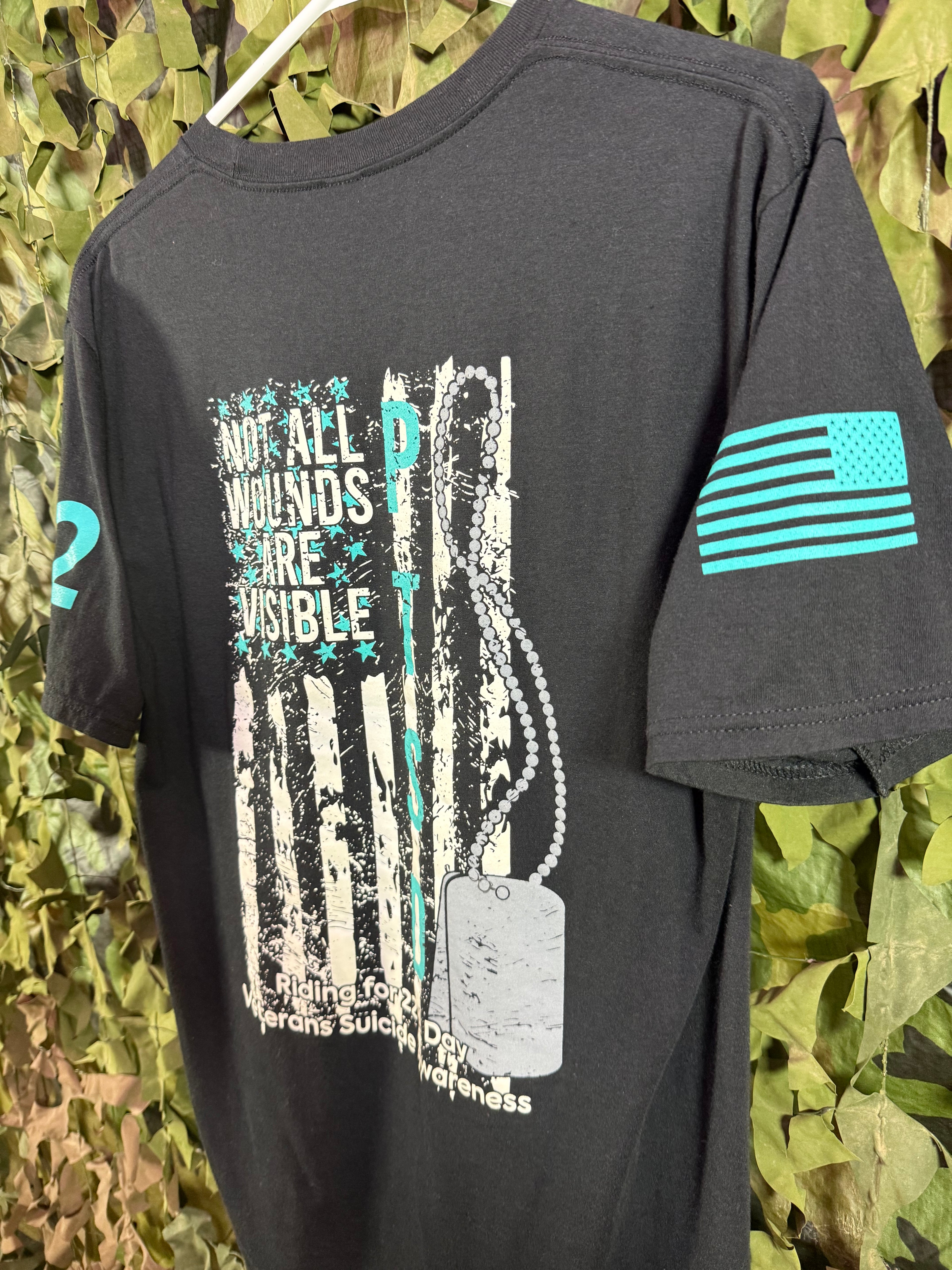 Teal PTSD T-Shirt with OV4 Logo